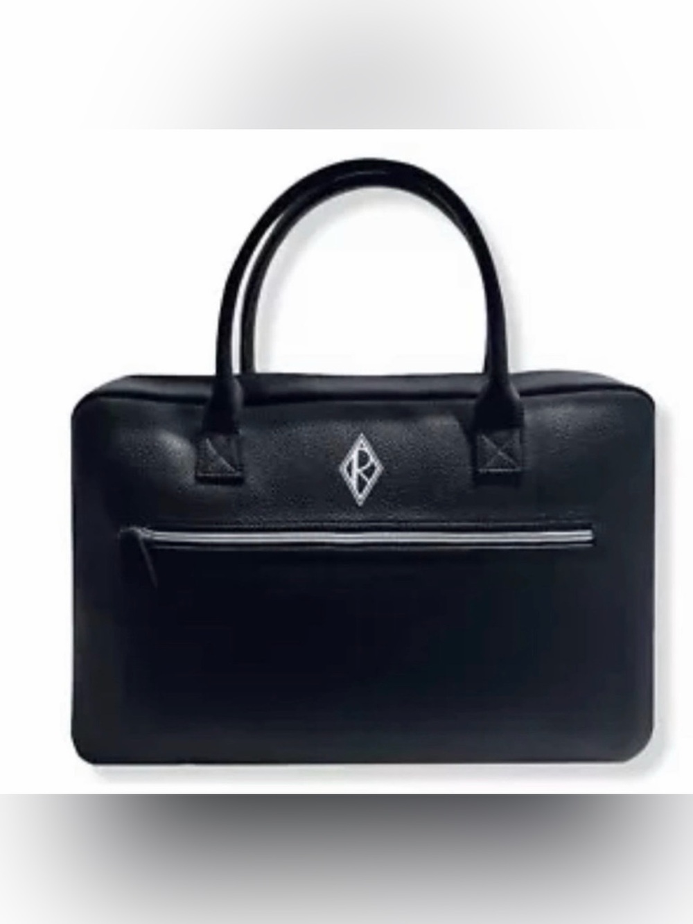 Ralph Lauren Black faux
Leather Top-Handle Briefcase with Front Zip